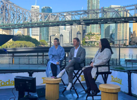Dr Maria Boulton on the Today Show live from Howard Smith Wharves in Brisbane