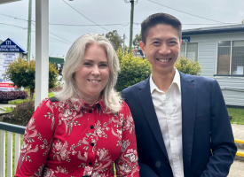 Chief Health Officer Dr Heidi Carroll and Dr Nick Yim at Hawthorne Clinic in Brisbane