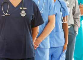 Medical staff in scrubs
