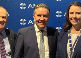 A/Prof Julian Rait, Mark Butler MP, Dr Danielle McMullen