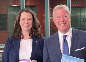 Dr Danielle McMullen and Minister Tim Nicholls