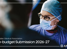 The cover of the AMA's pre-budget submission 2026-27