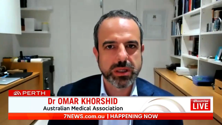 Dr Omar Khorshid on Sunrise to discuss the Sydney COVID-19 outbreak