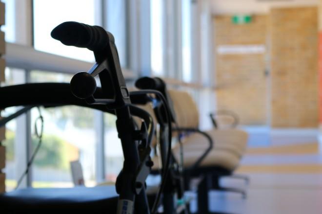 Close up of wheelchair equipment