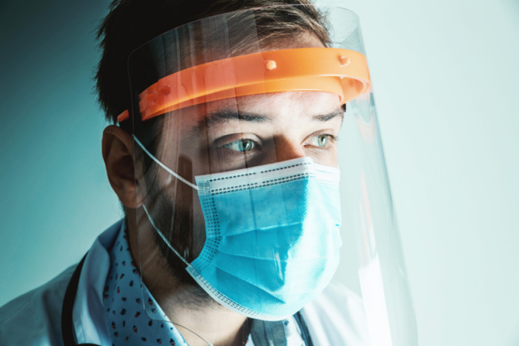 head of man in ppe