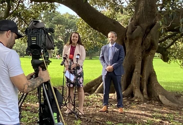 Dr Omar Khorshid and Dr Danielle McMullen at the Tree of Truth in Sydney