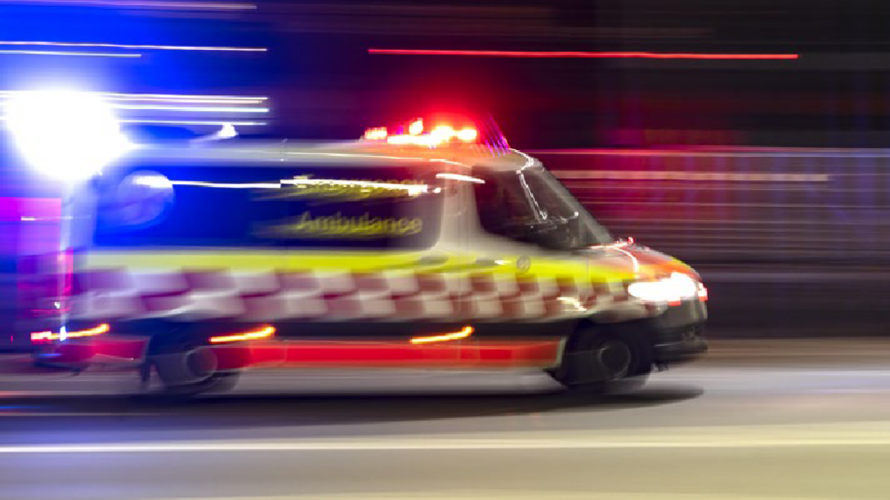 Ambulance racing along