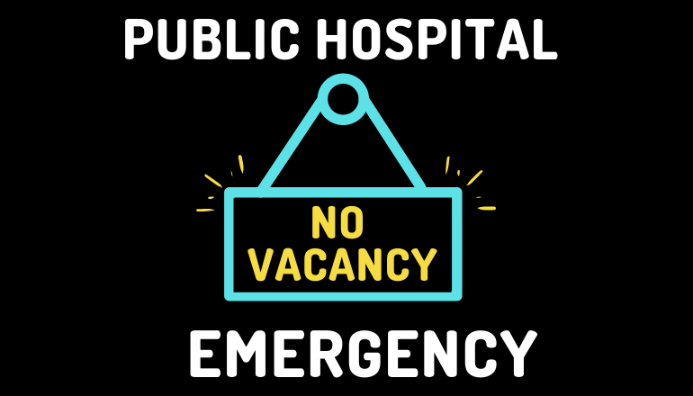 public hospital sign saying no vacancy 