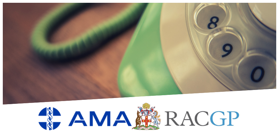 AMA & RACGP logos and telephone