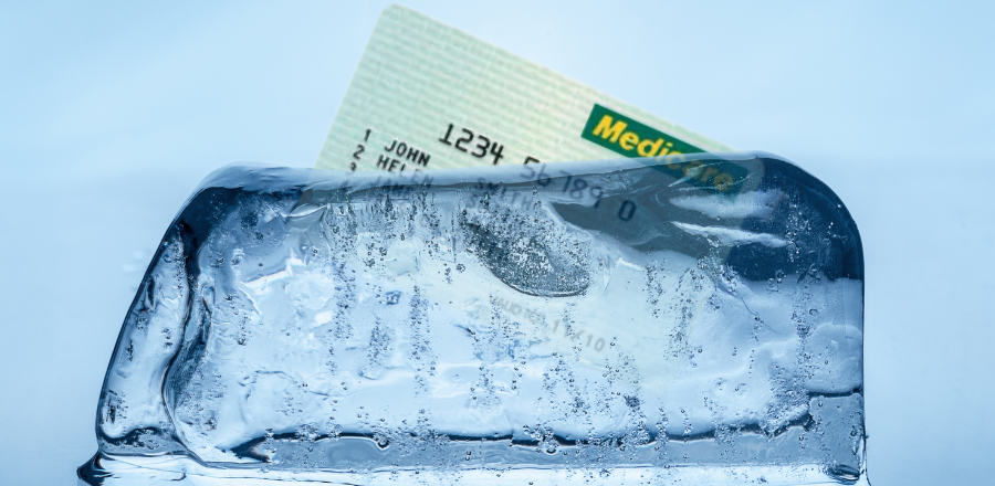 Medicare card in ice