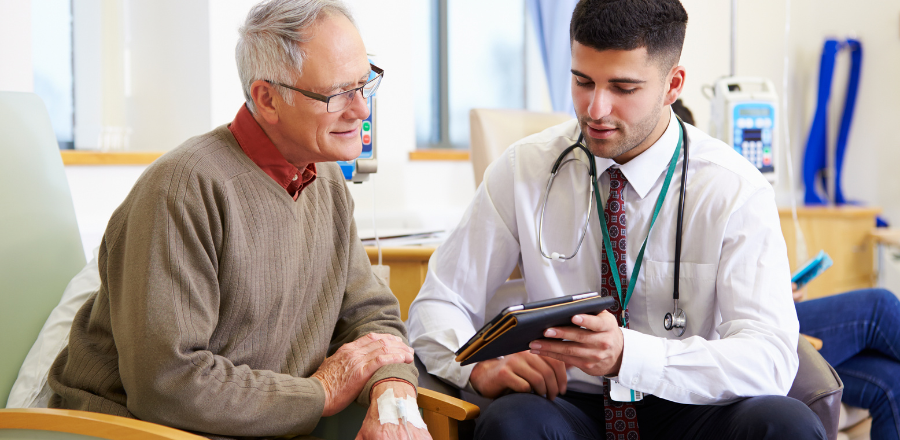 doctor talking to patient