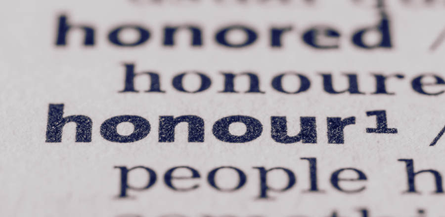 honours image with writing
