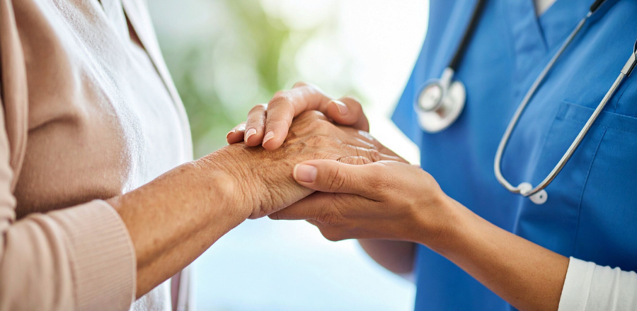 Doctor with older patient