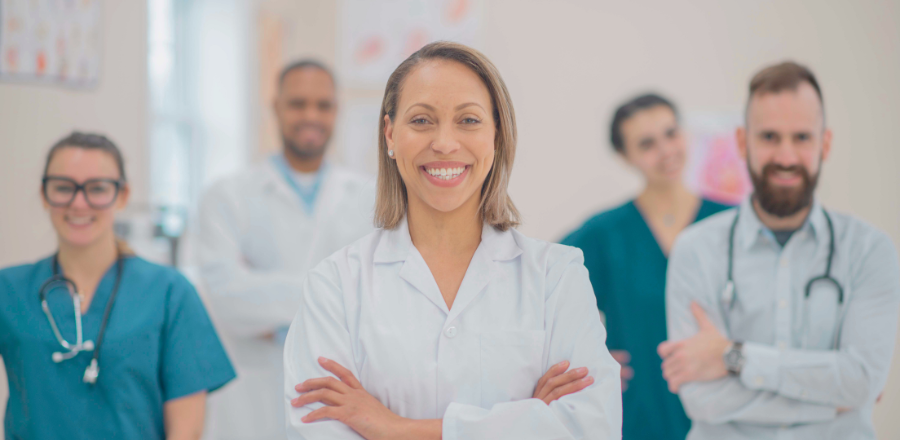 healthcare workers working together